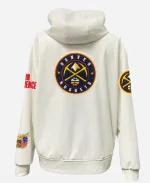 Jeff Hamilton NBA Denver Nuggets Zip-Up White Leather Jacket