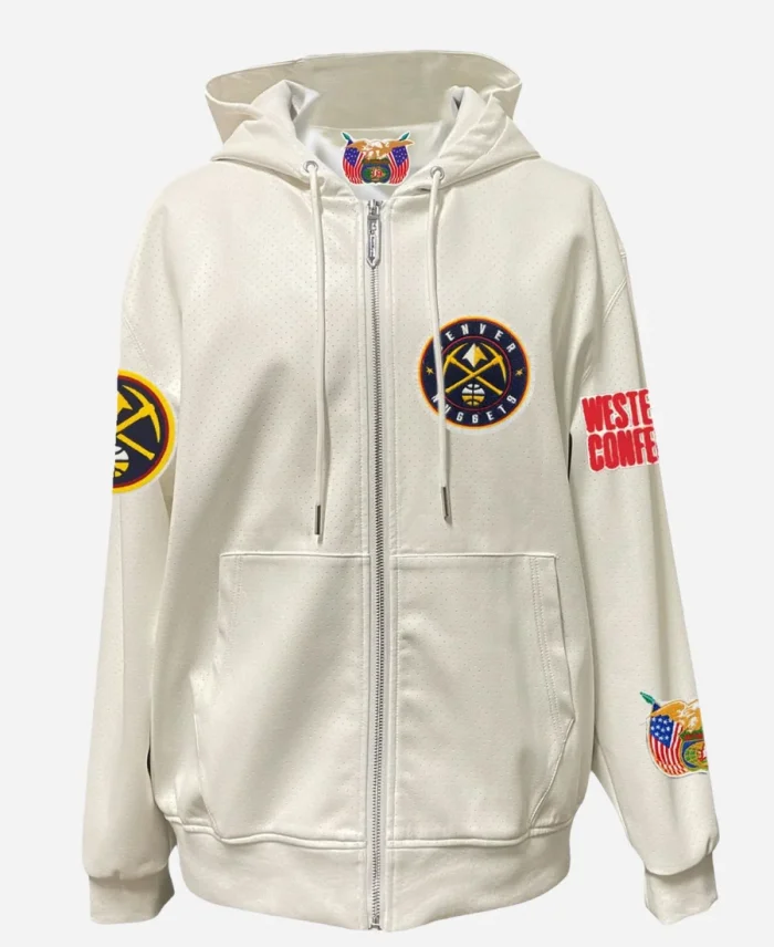 Jeff Hamilton NBA Denver Nuggets Zip-Up Leather Jacket