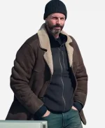 Dept. Q S01 Matthew Goode Brown Leather Coat