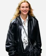 Diane Kruger 2025 Black Leather Jacket