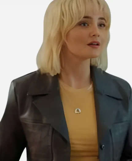 Doctor Who S15 Millie Gibson Dark Purple Leather Blazer