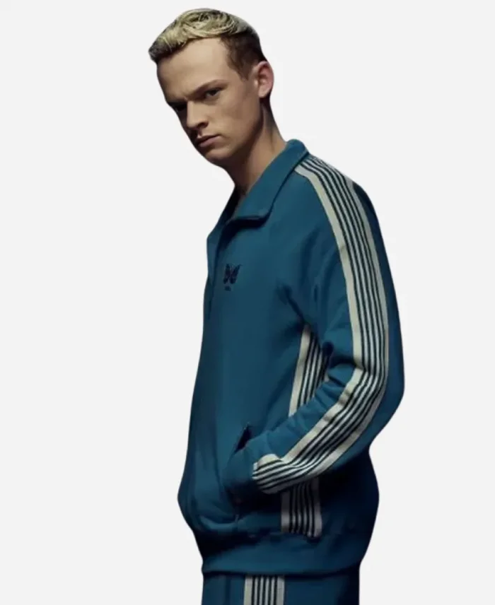 Eddie Harrigan TV Series MobLand 2025 Anson Boon Blue Track Jacket