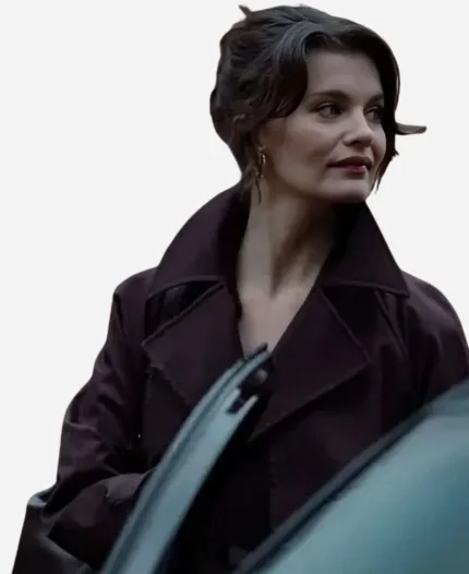 Emily Barber MobLand 2025 Burgundy Trench Coat
