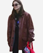 Emily Ratajkowski 2025 Burgundy Jacket