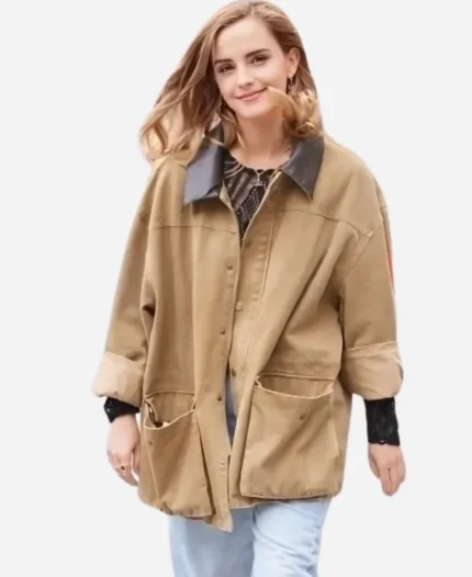 Emma Watson in Paris 2025 Brown Cotton Jacket