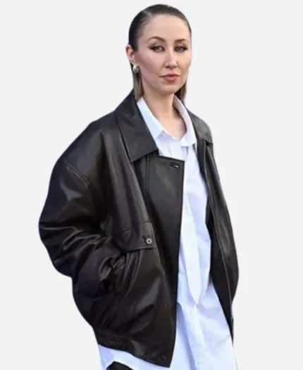 Erin Doherty TV Series Adolescence Season 01 Briony Ariston Black Leather Jacket