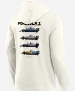 Formula 1 Barcelona Mosaics Graphic Pullover White Hoodie For Unisex