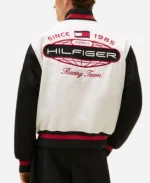 Formula 1 The Movie 2025 Tommy Hilfiger White Racing Varsity Jacket