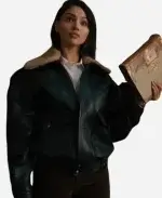Fountain of Youth Eiza González Black Leather Jacket