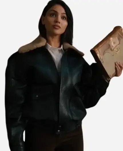 Fountain of Youth Eiza González Black Leather Jacket