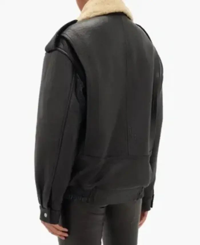 Fountain of Youth Eiza González Leather Black Jacket