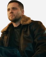 Freddie Shaw TV Series MobLand 2025 Bradley Turner Shearling Brown Leather Jacket