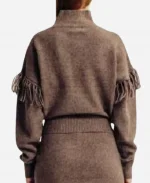 Gail Simmons Top Chef S22 Brown Fringe Sweater