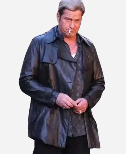 Gerard Butler In the Hand of Dante Black Leather Jacket
