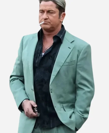 Gerard Butler In the Hand of Dante Green Blazer