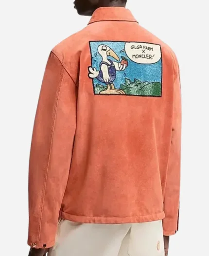 Gilga Farm x Moncler Orange Suede Jacket For Sale
