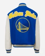 Jeff Hamilton NBA Golden State Warriors 7Th Championship Wool & Leather Jacket For Sale