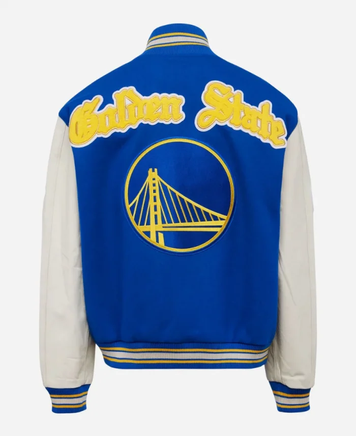 Jeff Hamilton NBA Golden State Warriors 7Th Championship Wool & Leather Jacket For Sale