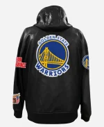 Jeff Hamilton NBA Golden State Warriors Zip-Up Black Leather Jacket