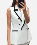 Good Morning America Rhiannon Ally White Trim Vest