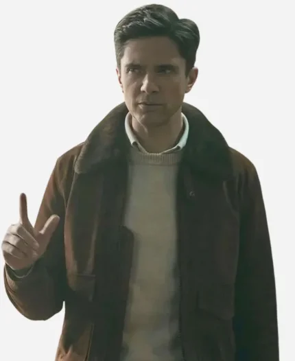 Grady The Waterfront SO1 2025 Topher Grace Shearling Brown Suede Leather Jacket