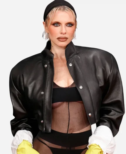 Grammys Red Carpet Julia Fox Leather Jacket
