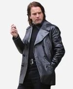 Halston TV- Series Ewan McGregor Black Leather Coat