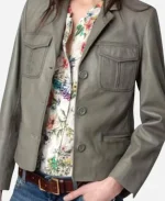 Heather Thom Bold and the Beautiful Katie Logan Grey Leather Jacket