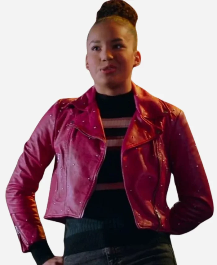 High School Musical The Series Sofia Wylie Pink Studded Leather Jacket
