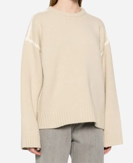 Honestly Cavallari 2025 Kristin Cavallari Beige And White Tim Sweater