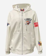 Jeff Hamilton NBA Oklahoma City Thunder Zip-Up Leather Jacket
