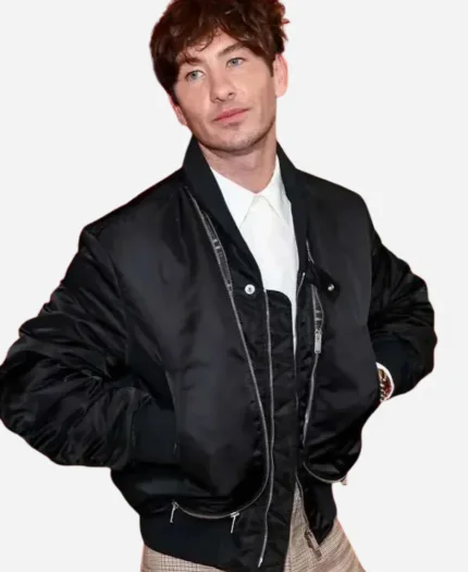 Hurry Up Tomorrow Movie 2025 Barry Keoghan Black Bomber Jacket