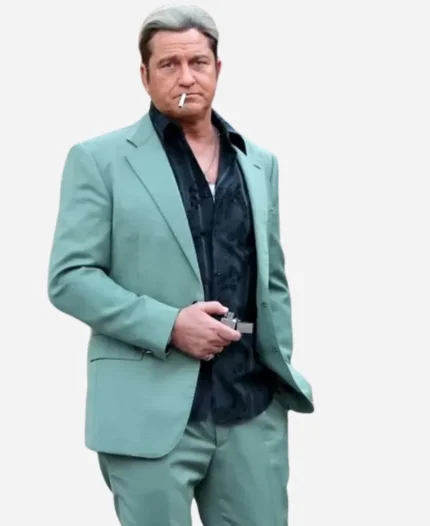 In the Hand of Dante 2025 Movie Gerard Butler Green Blazer