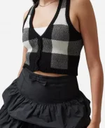 Jazmine Payne House Of Payne Season 14 China Anne McClain Black & White Plaid Sweater Vest