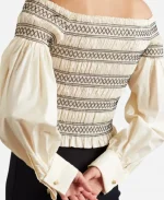 Jeanie Buss Access Daily 2025 Off The Shoulder Top
