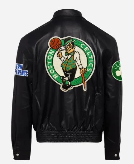 Jeff Hamilton NBA Boston Celtics Black Leather Jacket