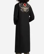 Jenna Bush Hager Black Floral Embroidered Coat