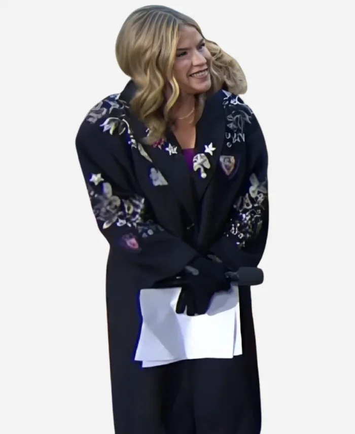Jenna Bush Hager The Today Show 2025 Black Embroidered Coat