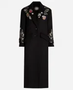 Jenna Bush Hager The Today Show 2025 Black Floral Embroidered Coat