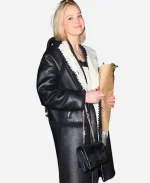 Jennifer Lawrence Leather Black Winter Coat