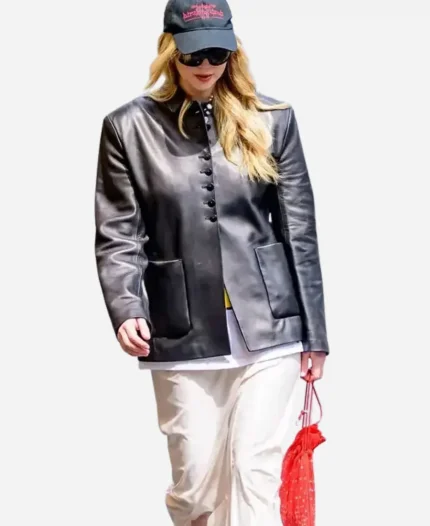 Jennifer Lawrence New York City Leather Blazer