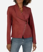 Jerri Tubbs TV-Series Beyond the Gates 2025 Jan Morgan Red Suede Jacket