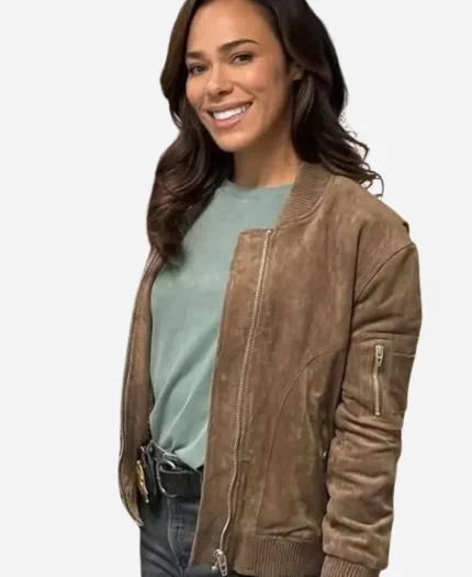 Jessica Camacho Countdown 2025 Brown Bomber Jacket