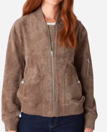 Jessica Camacho TV Series Countdown 2025 Amber Oliveras Brown Bomber Jacket