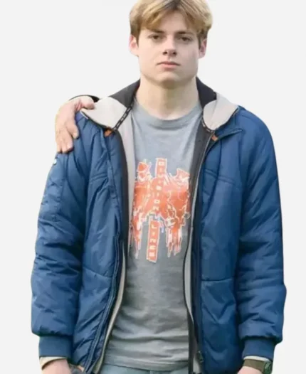 Johnny Williams Tv Series Out There 2025 Louis Ashbourne Serkis Blue Hooded Jacket