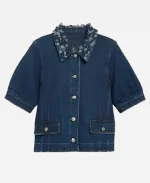 Joy Behar The View Short Sleeve Blue Denim Jacket