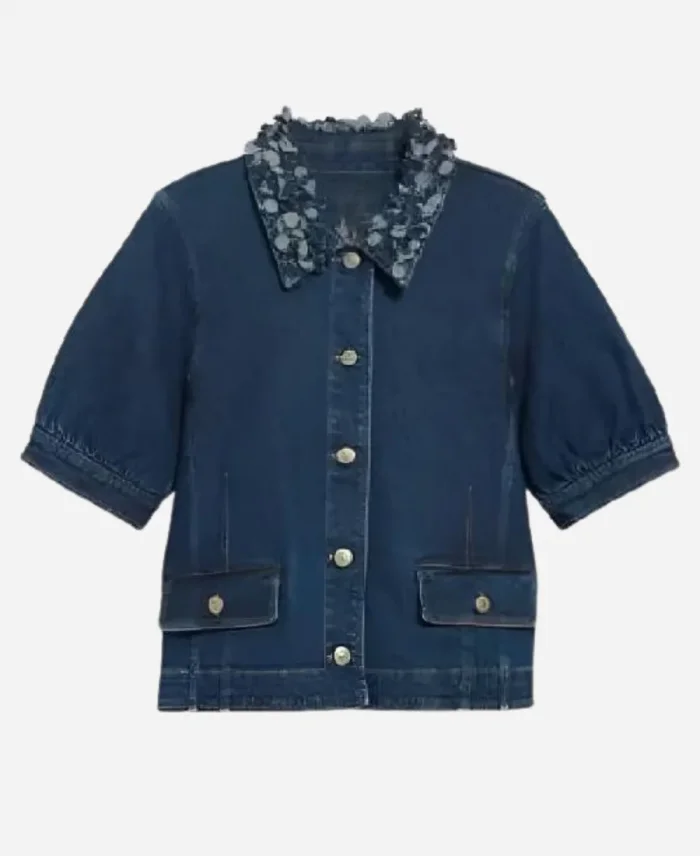 Joy Behar The View Short Sleeve Blue Denim Jacket