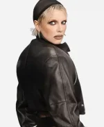 Julia Fox Grammys Red Carpet Leather Jacket