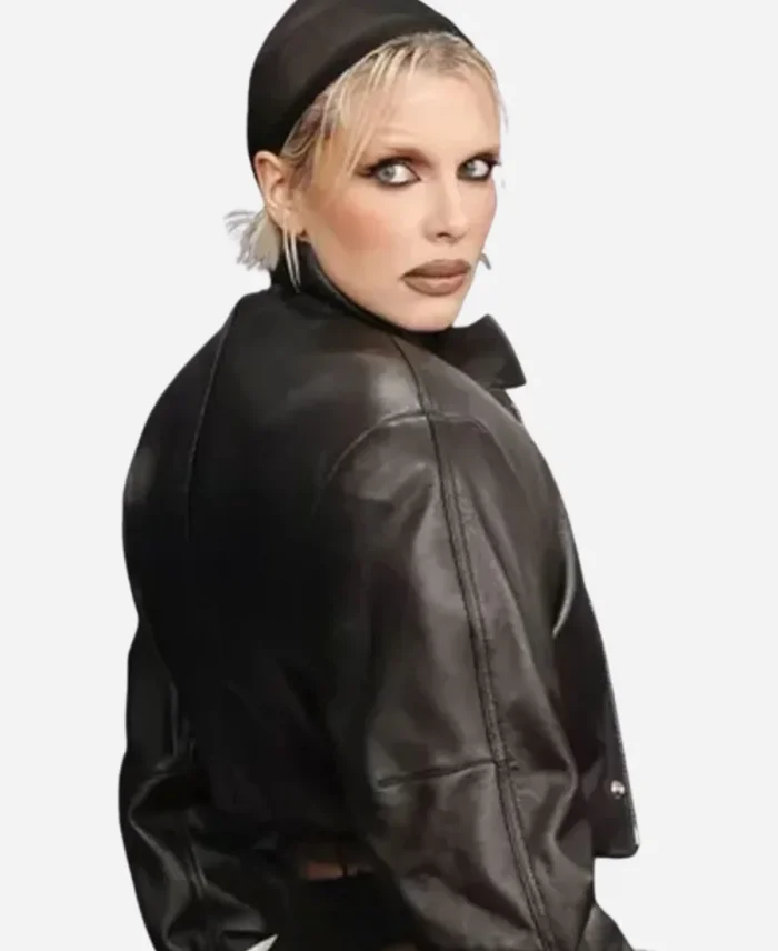 Julia Fox Grammys Red Carpet Leather Jacket