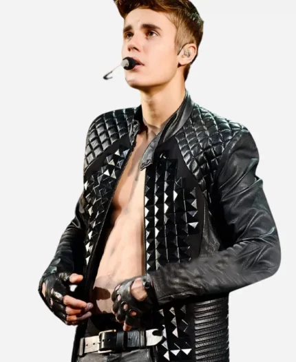 Justin Bieber Black Leather Jacket